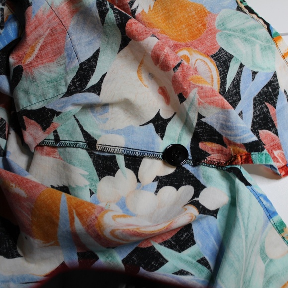 Gideon Oberson unisex Size 42 tropical hawiian floral print button shirt. - Picture 12 of 12